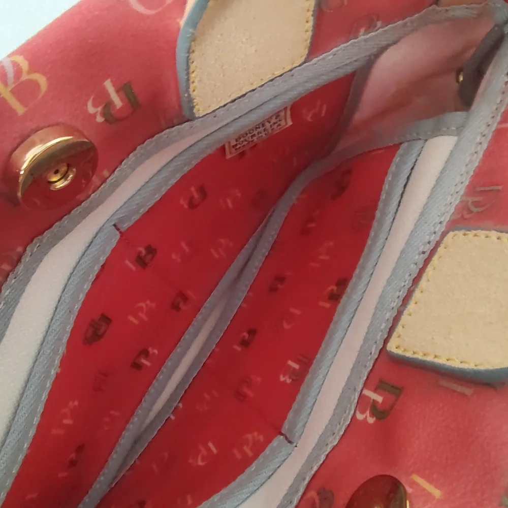Dooney & Bourke Y2K vintage rainbow monogram tassel mini tote satchel EUC